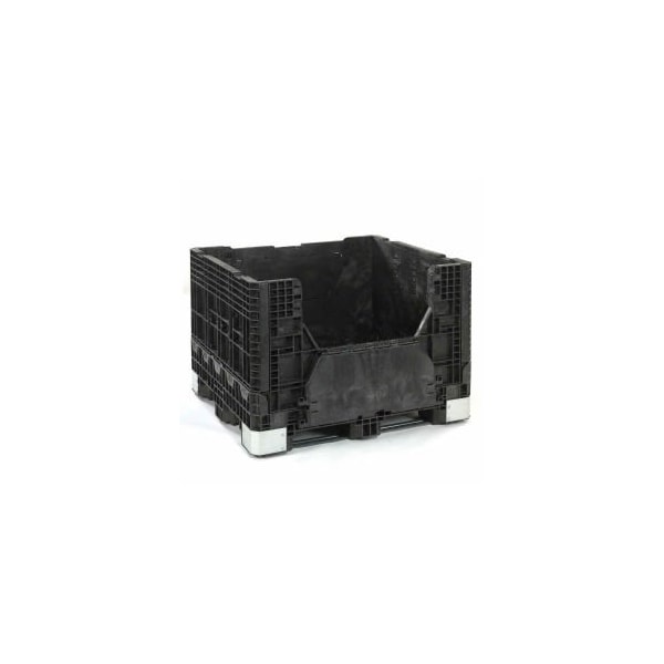 Buckhorn BH4845342010000 Folding Bulk Shipping Container - 48"L x 45"W x 34"H, 2500 Lb. Cap. Black